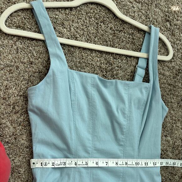 Abercrombie & Fitch A&F Mila Midi Dress A Line Sz Small Lilac Blue Square Neck - Picture 15 of 15